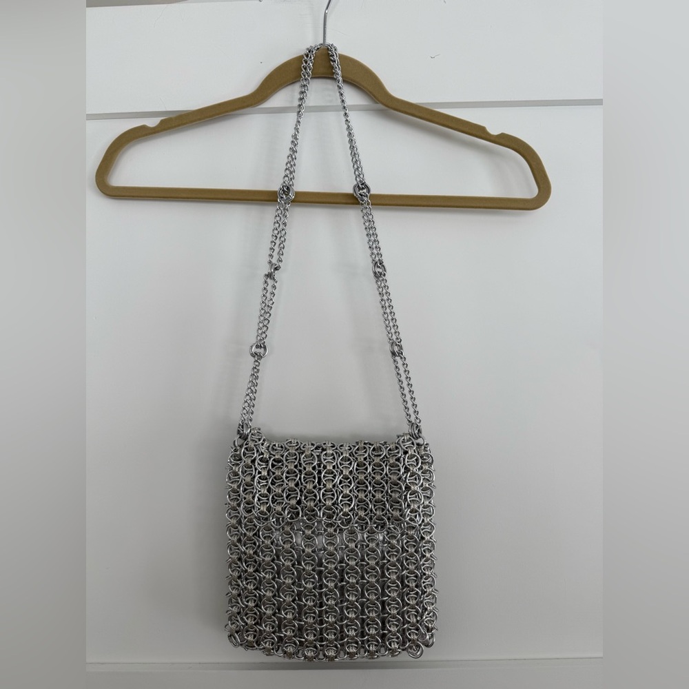 Vintage Designer Paco Rabanne for Walborg 60s Silver Metal Chain Evening Purse